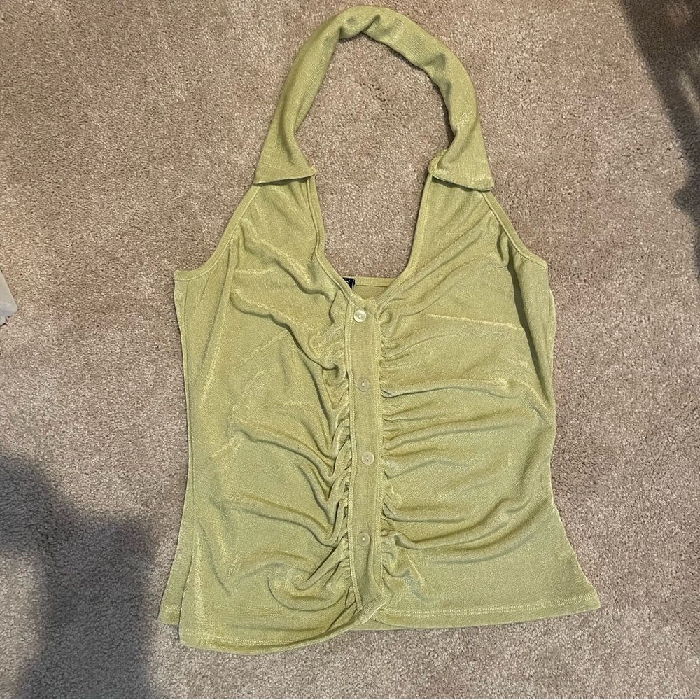 Green halter top